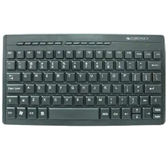 Zebronics ZEB-K04 Mini Multimedia USB Wired Keyboard with 96 UV Coated Keys, Slim & Compact, for PC/Mac